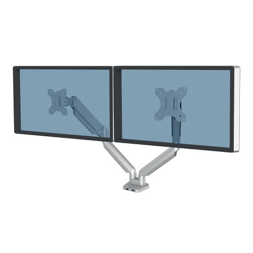 Fellowes Platinum Series Dual Monitor Arm Silver 8056501 | Fellowes