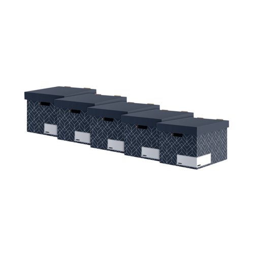 Bankers Box Decor Storage Box Urban Midnight Blue (Pack of 5) 4482801