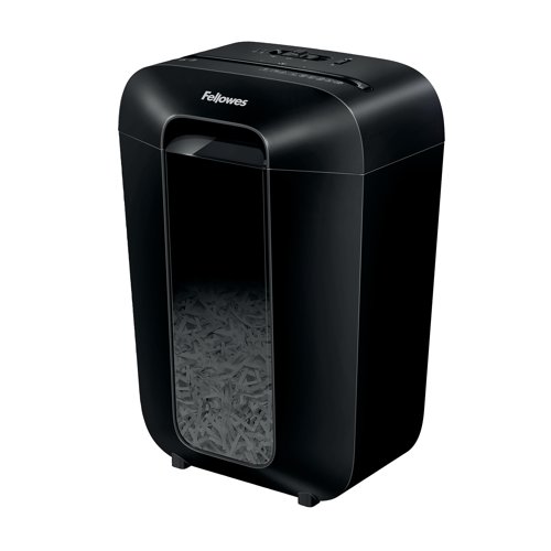 The Fellowes Powershred LX70 Cross-Cut Shredder is ideal for medium use in home and office environments. It can shred 11 sheets at a time into 4x40mm cross-cut particles. Patented Safety Lock disables the shredder for added safety protection. The LX70 shredder will shred continuously for up to 5 minutes before requiring a 30 minutes cool down period. The shredder bin has a 18 litre capacity with a lift-off head.