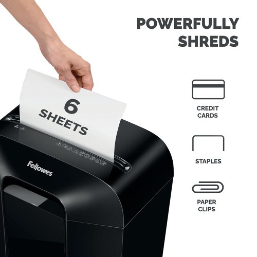 Fellowes Powershred LX25 Cross-Cut P-4 Shredder Black 4171101