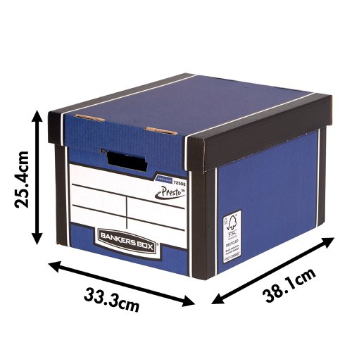 Bankers Box Premium Classic Box Blue (Pack of 5) 7250617 Storage Boxes BB78269