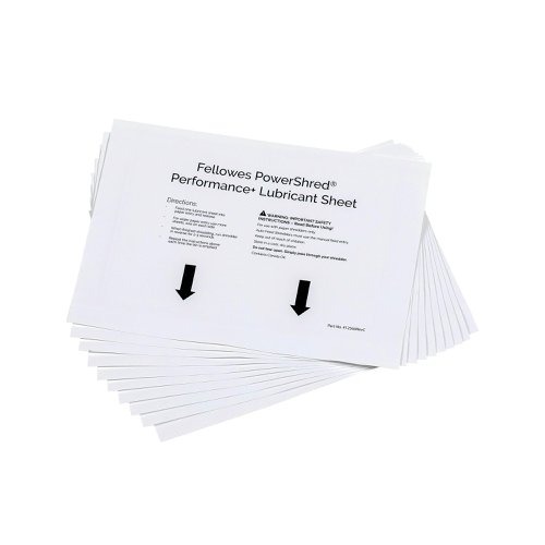 Fellowes Powershred Performance+ Lubricant Sheets (Pack of 10) 4025601 Shredder Lubricant BB78393