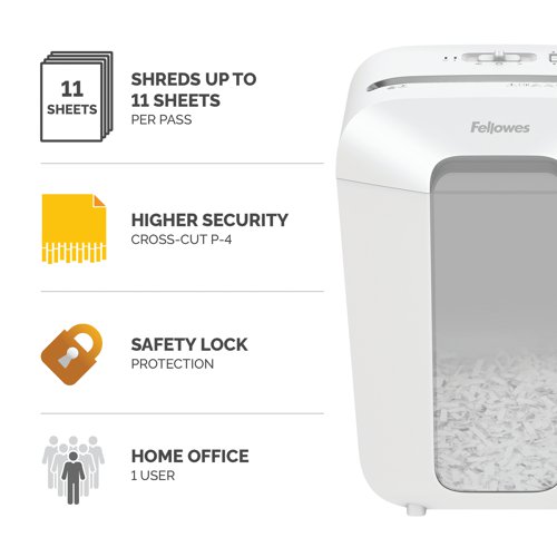 Fellowes Powershred LX70 Cross-Cut Shredder White 100017469