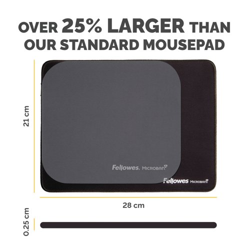 Fellowes Breyta XL Fabric Mouse Pad Black 100138995