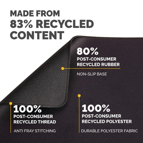 Fellowes Breyta XL Fabric Mouse Pad Black 100138995