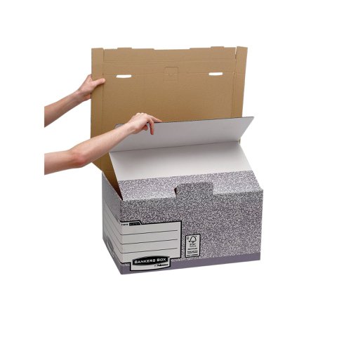 Fellowes Bankers Box System Flip Top Storage Box Grey (Pack of 10) 01815