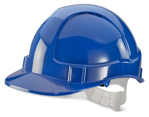 Economy Vented Safety Helmet Blue One Size BBEVSHB