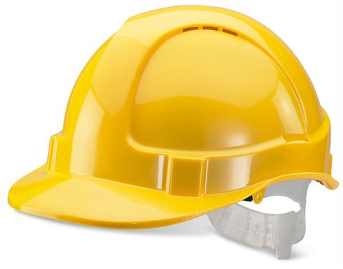 Economy Vented Safety Helmet Yellow One Size BBEVSHY