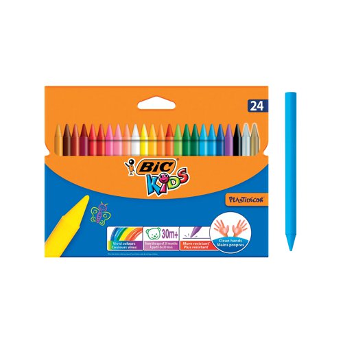 Bic Plastidecor Crayons Assorted Pack of 24 8297721 | Bic