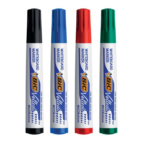 Bic Velleda 1751 Drywipe Marker Assorted (Pack of 4) 1199001754