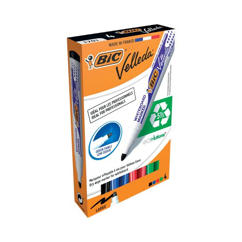 Bic Velleda 1701 Whiteboard Marker Assorted (Pack of 4) 904941