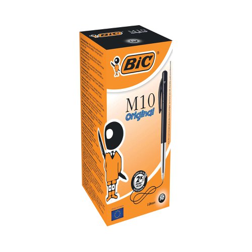 Bic M10 Clic Retractable Ballpoint Pen Medium Black Pack of 50 1199190125