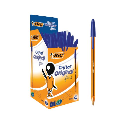 Bic Cristal Fine Ballpoint Pen Blue (Pack of 50) 872730