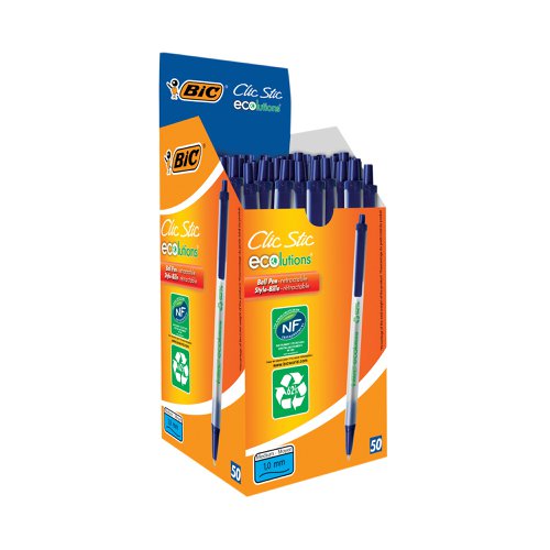 Bic Ecolutions Clic Stick (Recycled) Blue (Pack of 50) 8806