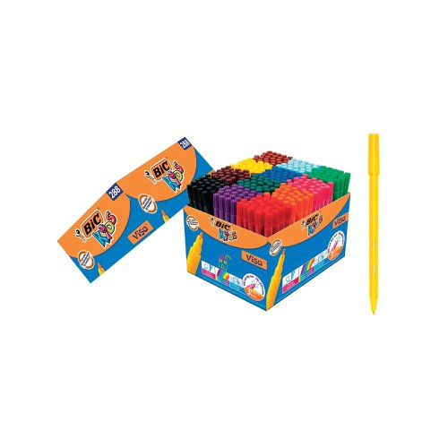 Bic Kids Visa Felt Tip Pens Fine Tip Assorted (Pack of 288) 897099