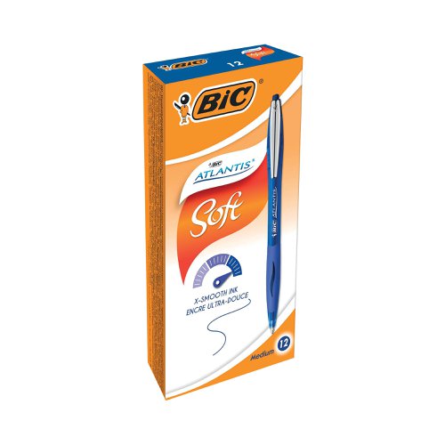 Bic Atlantis Premium Ballpoint Pen Medium Blue (Pack of 12) 902132