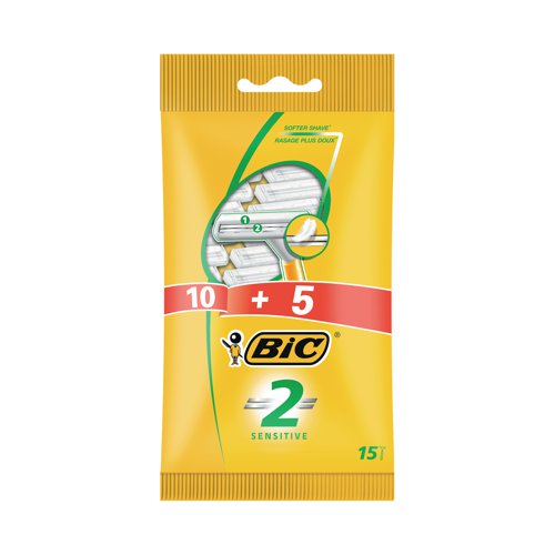 Bic 2 Disposable Razor 10+5 (Pack of 15) 905089