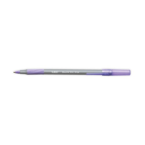 Bic Round Stic Grip Ballpoint Pen Purple (Pack of 40) 920412