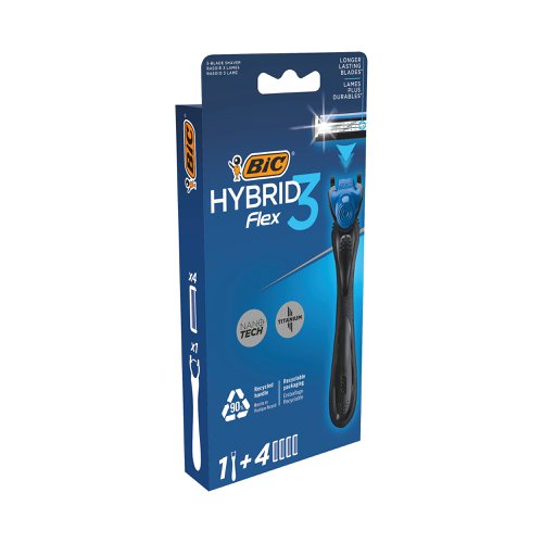 Bic Flex 3 Hybrid Razor Handle + x4 Blades (Pack of 6) 921180