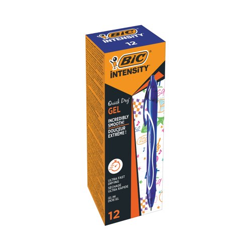 Bic Gel-ocity Quick Dry Gel Retr Rol Blue Pack of 12 3086123498303