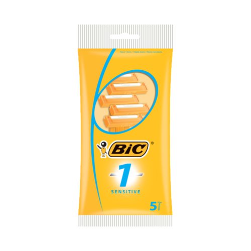 Bic 1 Disposable Razor Sensitive (Pack of 5) 952888 | Bic