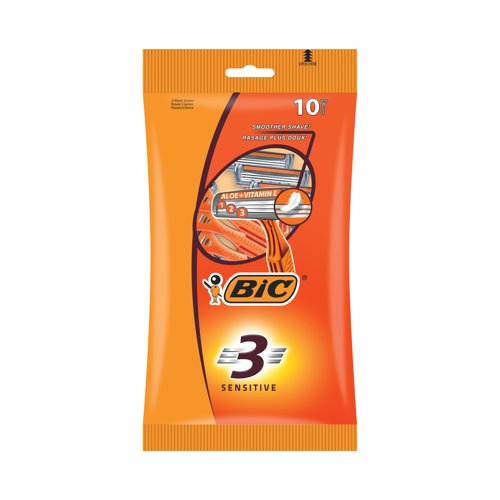 Bic 3 Disposable Razor (Pack of 10) 510399 | Bic