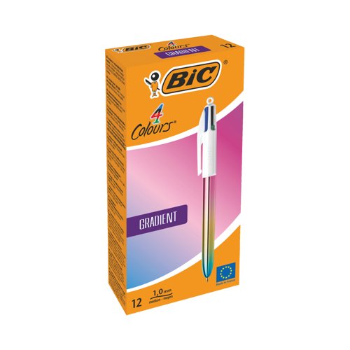 Bic 4 Colours Ballpoint Pen Gradient Barrel Pack of 12 3086123714281