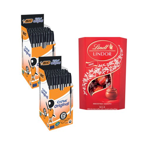 Bic Cristal Ballpoint Pen Medium Black Pack 50 Buy 2 Get FOC Lindor