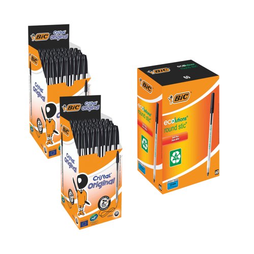 Bic Cristal Ballpoint Blue Buy 2 Packs Get Bic ECOlutions Black Free