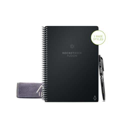 Rocketbook Fusion Executive Set Reusable Paper A5 Black 515902 | Bic