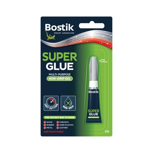 Bostik Super Glue Gel Non-Drip 3g Pack of 12 30624387