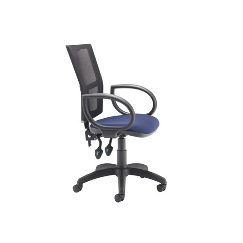 5 Star Lumo Mesh Chair with Fixed Arms Royal Blue SF1783866