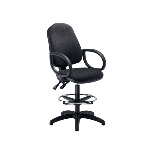 5 Star Lumo Hbk Chair Fixed Arms/Draughtsman Kit Black SF3103619