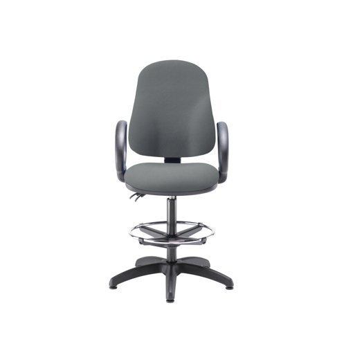 5 Star Lumo Hbk Chair Fixed Arms/Draughtsman Kit Charcoal SF3155248