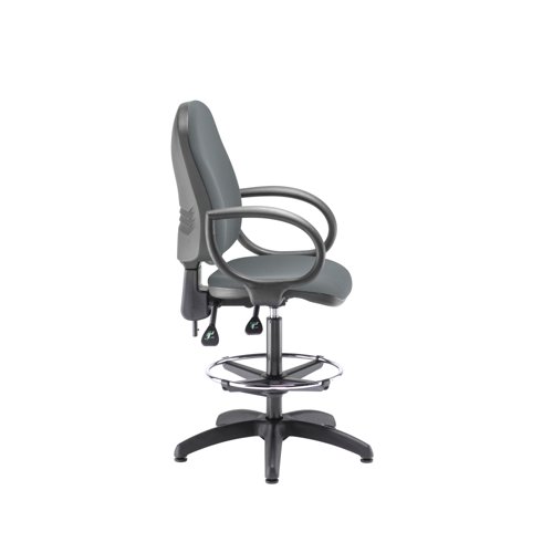 5 Star Lumo Hbk Chair Fixed Arms/Draughtsman Kit Charcoal SF3155248