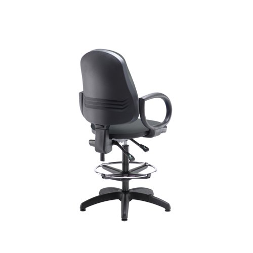 5 Star Lumo Hbk Chair Fixed Arms/Draughtsman Kit Charcoal SF3155248
