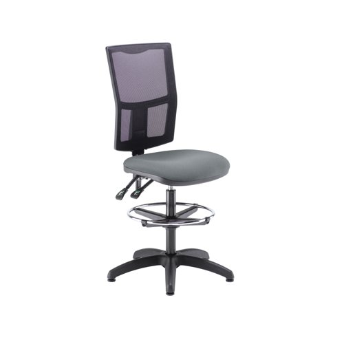 5 Star Lumo Mesh Chair No Arms Draughtsman Kit Charcoal SF3415528