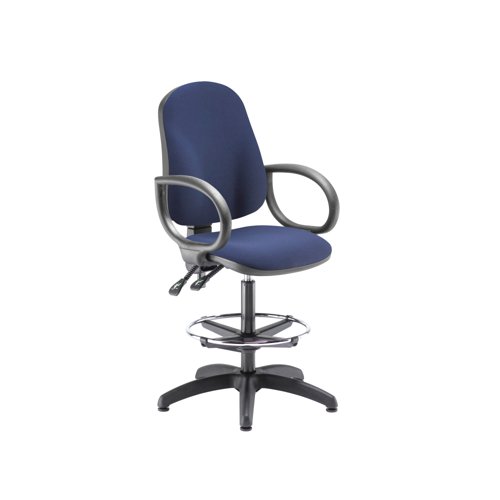 5 Star Lumo Hbk Chair Fixed Arms/Draughtsman Kit Royal Blue SF7540533
