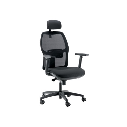 5 Star Rovia Mesh Task Chair Adjustable Arms Headrest Black SF9581319