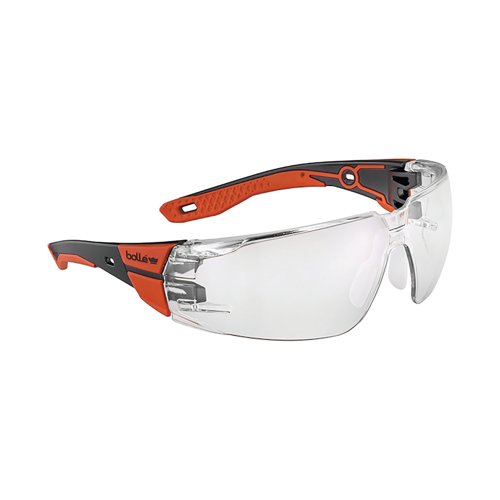 Bolle Rush+ 2.0 Safety Glasses Clear Lens M/L Red/Black BORUSPMN11E