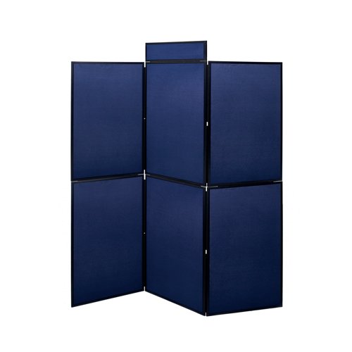 Bi-Office Showboard 6 Panel+Header Boards Blue Nylon 180x90cm DSP33266