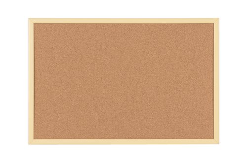 Bi-Office Pastel Cork Noticeboard Yellow Frame 600x400mm MC030011961