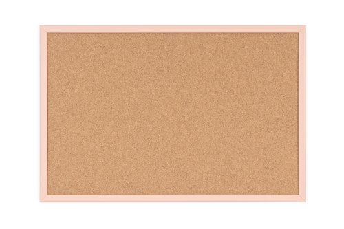 Bi-Office Pastel Cork Noticeboard Salmon Frame 600x400mm MC030011991