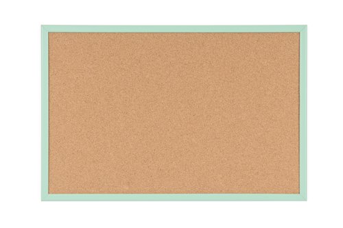 Bi-Office Pastel Cork Noticeboard Green Frame 600x400mm MC030011971