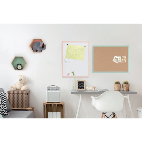 Bi-Office Pastel Cork Noticeboard Green Frame 60x40cm MC030011971