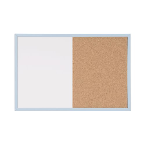 Bi-Office Pastel Magnetic Cork Combination Board Blue Frame 60x40cm MX03106981