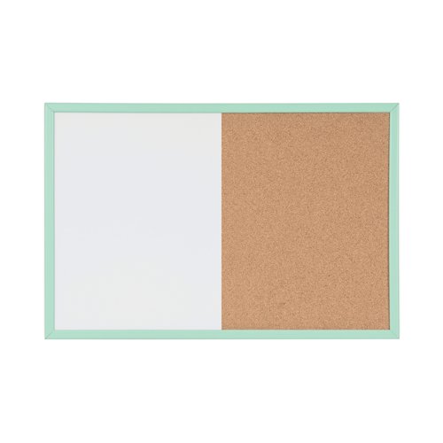 Bi-Office Pastel Magnetic Cork Combination Board Green Frame 60x40cm MX03106971