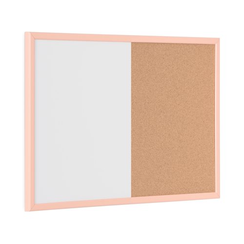 Bi-Office Pastel Magnetic Cork Combination Board Salmon Frame 60x40cm MX03106991 BQ02037