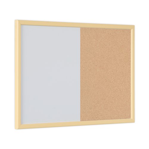 Bi-Office Pastel Magnetic Cork Combination Board Yellow Frame 60x40cm MX03106961