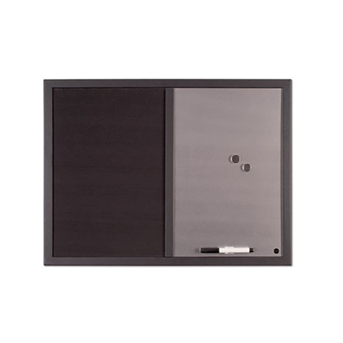 Bi-Office Black Shadow Fabric Silver Finish Board Black Frame 60x45cm MX04232169